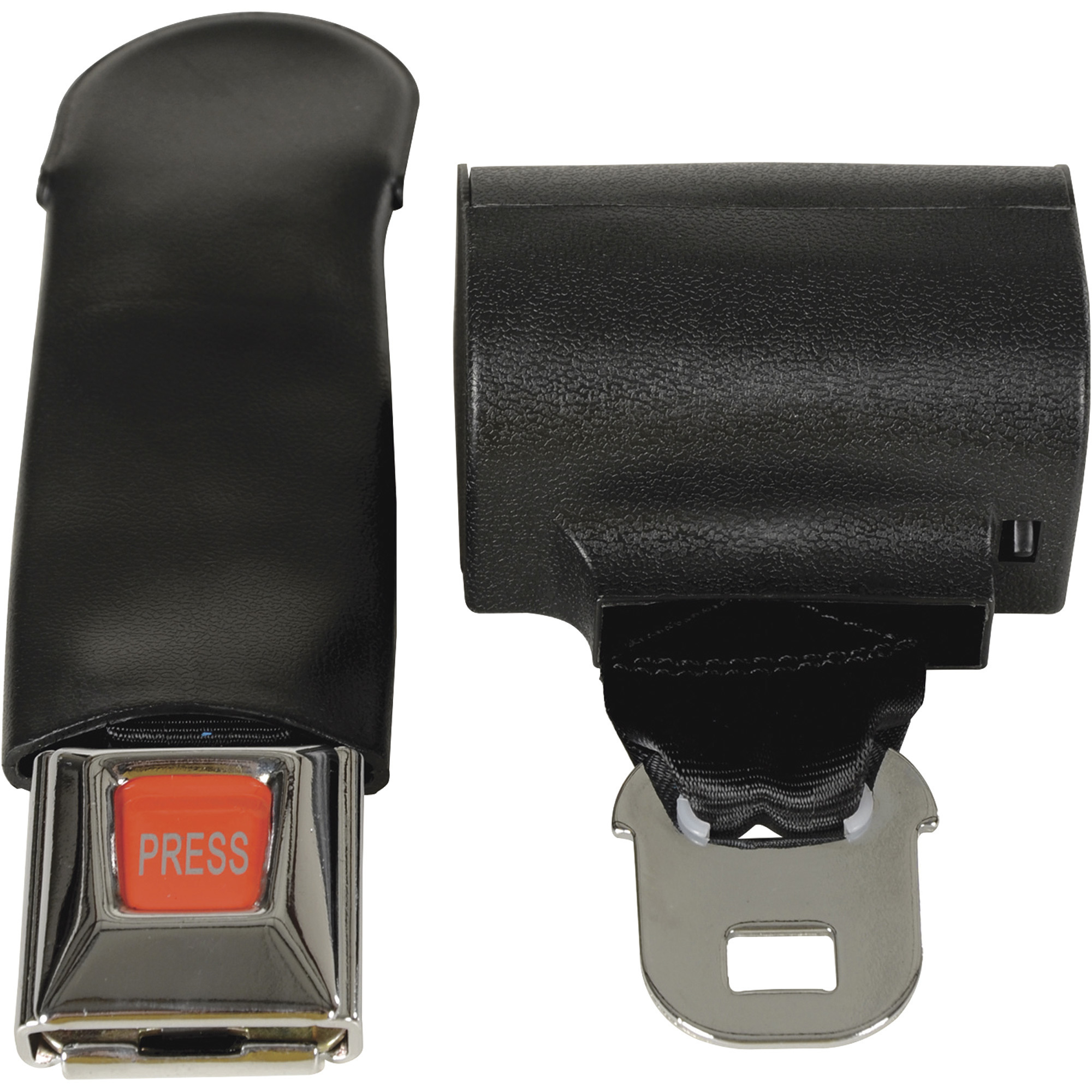 Vestil Fork Truck Safety Belt - Retractable, Quick Release, Black, Model# LTS-FTSB